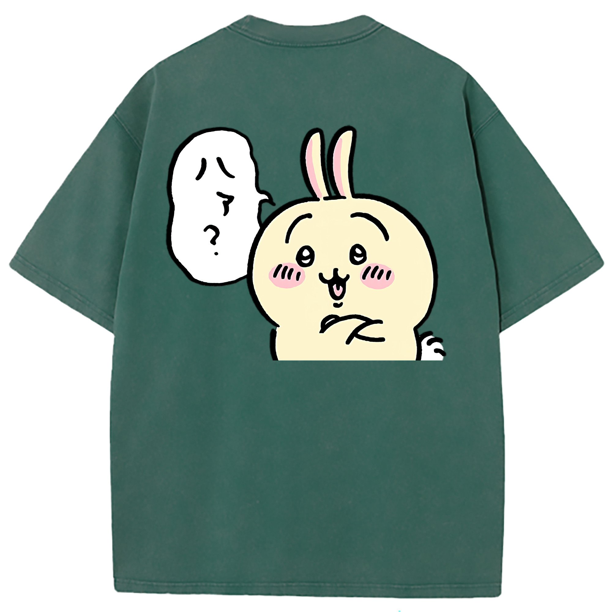 （画像用） ちいかわ うさぎ Chii-kawa usagi 綿100% ヴィンテージ風 半袖Tシャツ（背面プリント）